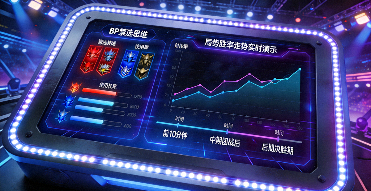 英雄联盟职业联赛战术动态拆解沙盘：BP禁选思维与局势胜率走势实时演示
